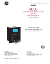 GE Multilin G650 Instruction Manual