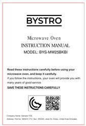 BYSTRO BYS-MW25BKBI Instruction Manual