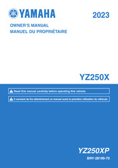 Yamaha YZ250X 2023 Owner's Manual