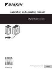 Daikin REYQ14U7Y1B Installation And Operation Manual