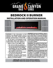 Grand Canyon Gas Logs BEDROCK II BURNER VFLDB36B-EP Installation And Operation Manual
