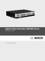 Bosch DVR 480 Installation And Operation Manual
