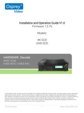 osprey video UHD-SCD Installation And Operation Manual