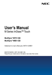 NEC MultiSync M861 IGB User Manual