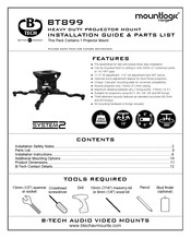 B-Tech BT899/B Installation Manual & Parts List
