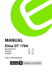 Elma Instruments DT 178A Manual