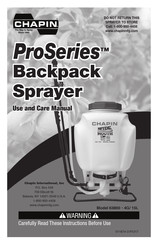 Chapin ProSeries 63800 Use And Care Manual