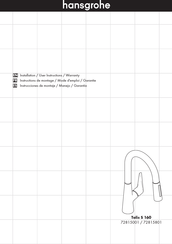 Hans Grohe Talis S 160 72815801 Installation/User Instructions/Warranty