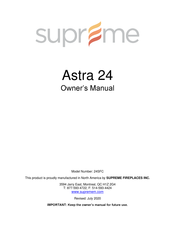 SUPREME Astra 24TD Owner's Manual