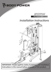 body Power BPGYPHG Installation Instructions Manual
