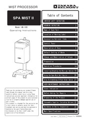 Takara Belmont SPA MIST II Operating Instructions Manual