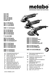 Metabo WEV 17-125 Quick RT Original Instructions Manual