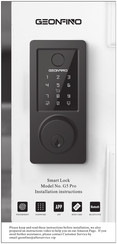 GEONFINO G5 Pro Installation Instructions Manual