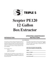 Triple S Scepter PE120 Operating & Maintenance Instructions