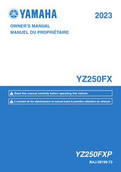 Yamaha YZ250FX 2023 Owner's Manual