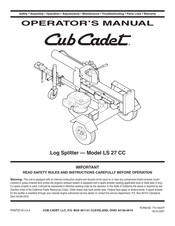 Troy-Bilt CubCadet LS 27 CC Operator's Manual