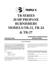 Triple S TR Series Operating & Maintenance Instructions