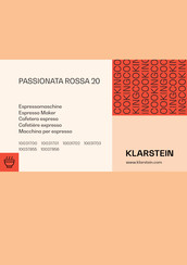 Klarstein PASSIONATA ROSSA 20 Instructions Manual