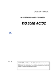 Rimac TIG 200E AC/DC Operator's Manual