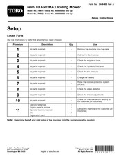 Toro 76602 Setup Instructions