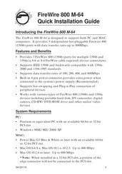 SIIG FireWire 800 M-64 Quick Installation Manual