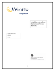 Winflo WP119 Installation Instructions, Maintenance, Use And Warranty