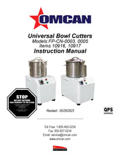 Omcan 10916 Instruction Manual