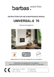 barbas UNIVERSAL-6 70 Instructions For Use & Maintenance Manual