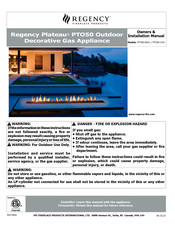 Regency Fireplace Products Plateau PTO50 Owners & Installation Manual