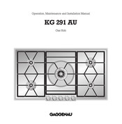 Gaggenau KG 291 AU Operation, Maintenance And Installation Manual