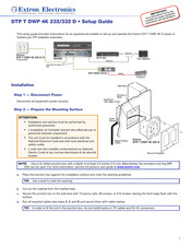 Extron electronics DTP T DWP 4K 332 D Setup Manual