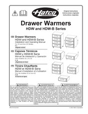 Hatco HDW-3BR Original Instructions Manual