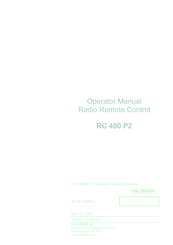 Palfinger RC 400 P2 Operator's Manual