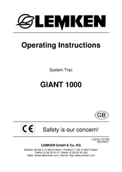 LEMKEN GIANT 1000 Operating Instructions Manual