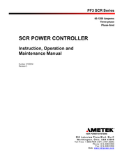 Ametek PF3 SCR Series Instruction, Operation And Maintenance Manual