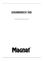 Magnat Audio SOUNDDECK 100 Important Notes For Installation & Warranty Card