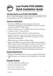 SIIG Low Profile POS 2000RJ Quick Installation Manual