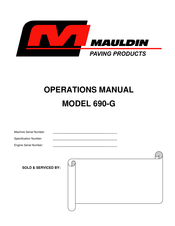 Mauldin 690-G Operation Manual