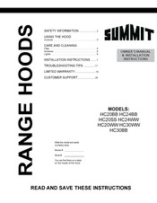 Summit HC20BB Owner's Manual & Installation Instructions