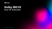 Dolby Laboratories SB218 Quick Start Manual