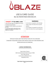Blaze BLZ-26-PZOVN Use & Care Manual