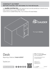 Sauder Beginnings 429357 Instruction Booklet