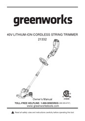 GreenWorks 21332 Owner's Manual