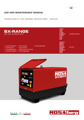 Mosa GE SX-12054 KDT Use And Maintenance Manual
