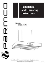 Parmco RTEL-9S-700 Installation And Operating Instructions Manual