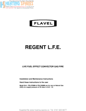 Flavel FRLCP0MN Installation And Maintenance Instructions Manual