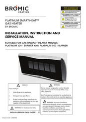 Bromic Heating SMART-HEAT PLATINUM 500 Series Installation, Instruction And  Service Manual