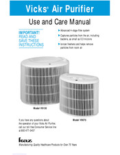 Kaz Vicks V9075 Use And Care Manual