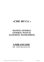 Ambassade CME 401 CA General Manual
