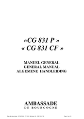 Ambassade CG 831 CF General Manual
